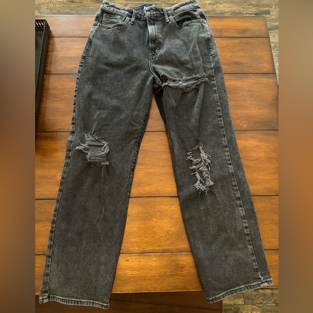 Women’s Hollister Black washed high rise vintage straight jeans